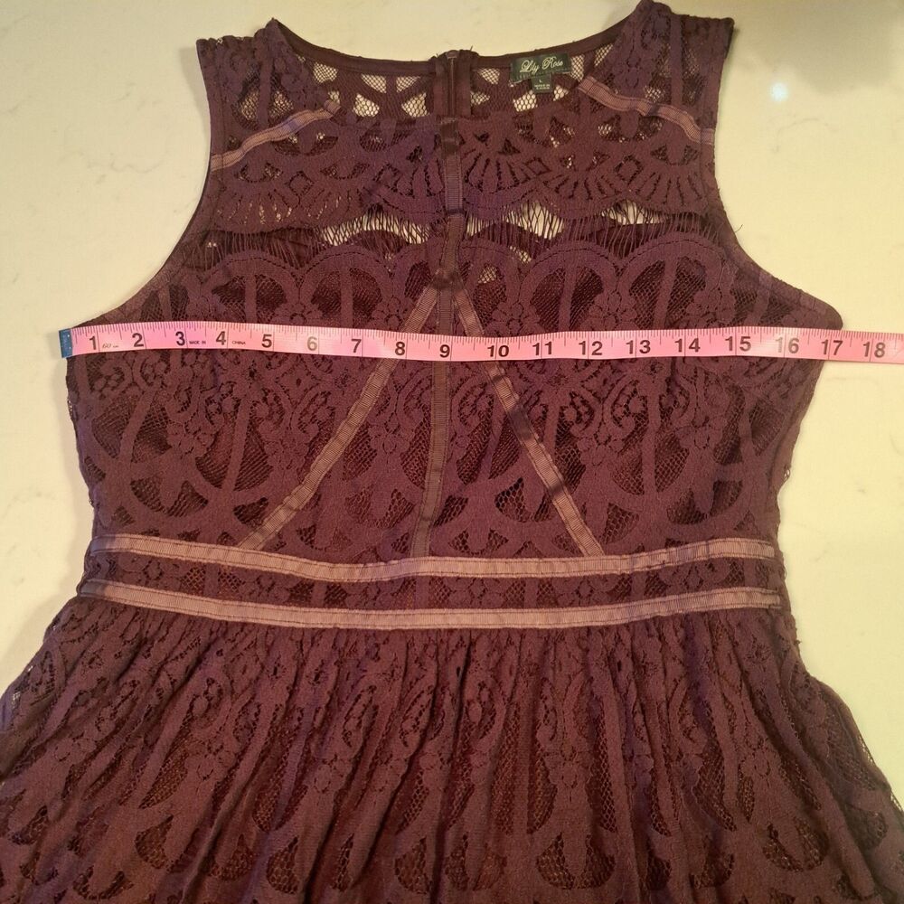 Lily Rose Women's Medium/Large Lace Sleeveless Purple Formal Summer Dress - Picture 4 of 5